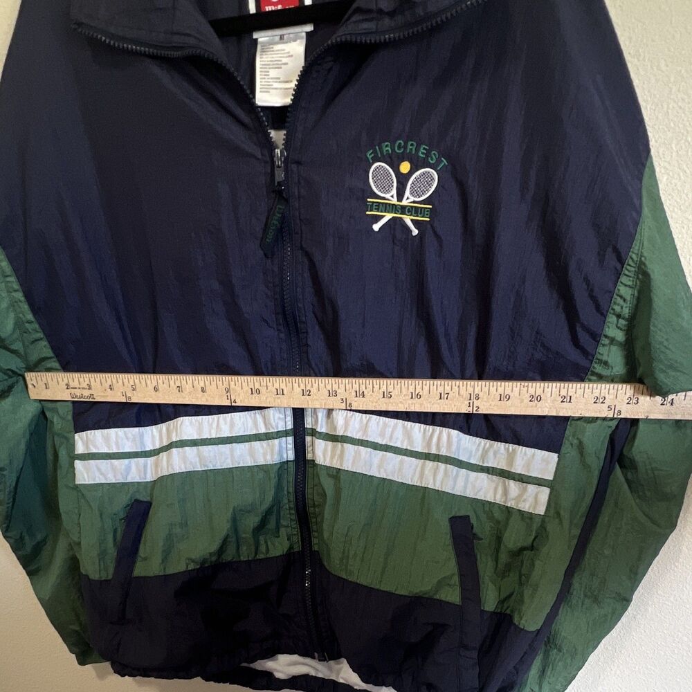 Wilson Fircrest Tennis Club Colorblock Full Zip Windbreaker Jacket Men's M VTG - Picture 6 of 7